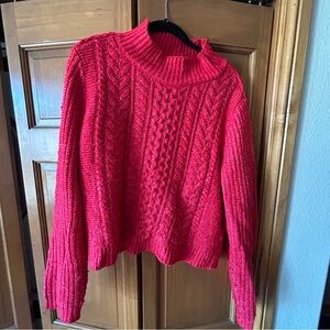 LOFT Vibrant Red Turtleneck Sweater